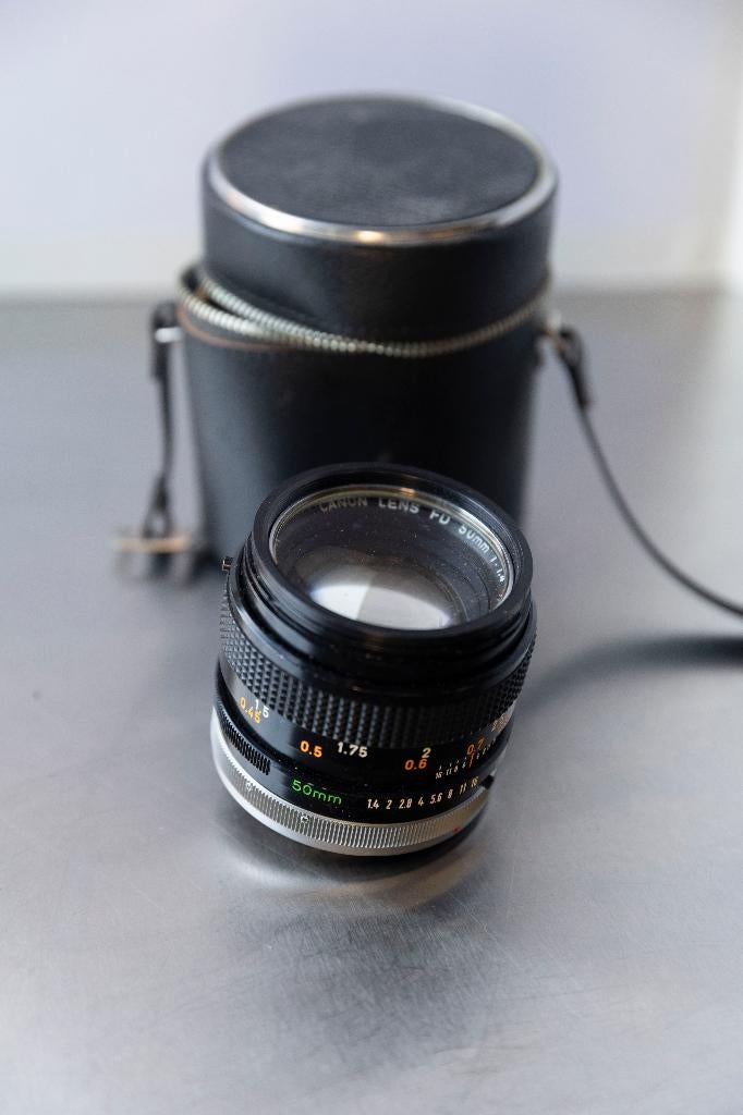 Vintage Canon Lens - FD 50 mm, Ophalen of Verzenden, Gebruikt, Standaardlens