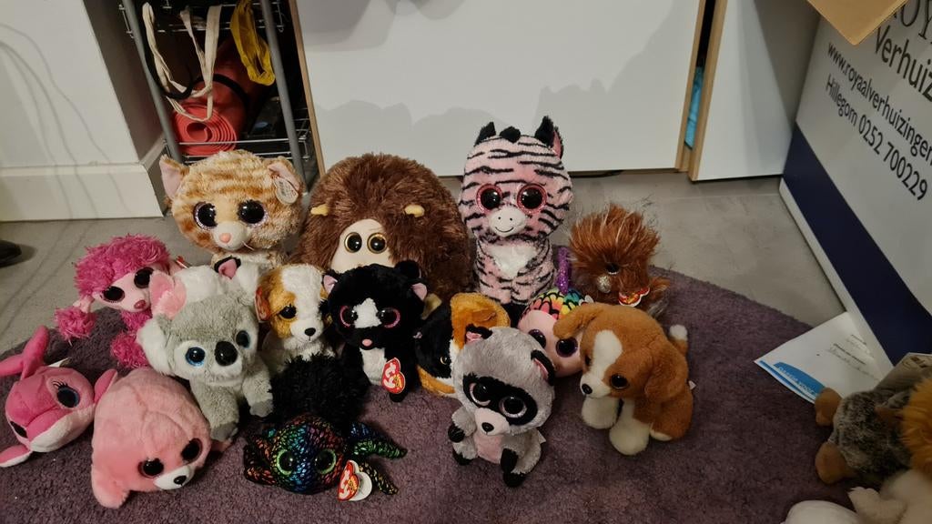 Grote collectie Ty Beanie Boos knuffels, Meerkleurig, Klein (minder dan 20 cm), Ty, Hond