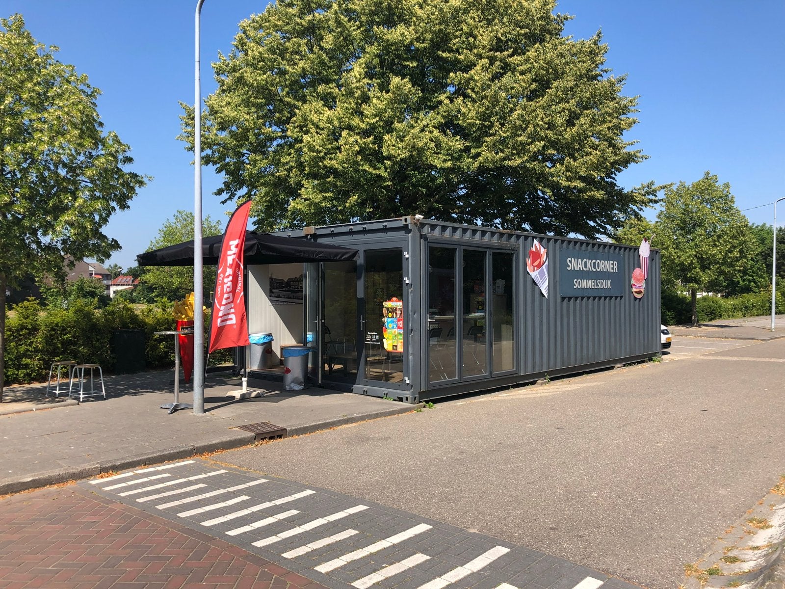 Snackbar Kiosk (2x 10m containers) snackwagen/snackkar/kiosk, Ophalen, Gebruikt, Fornuis, Frituur en Grillen
