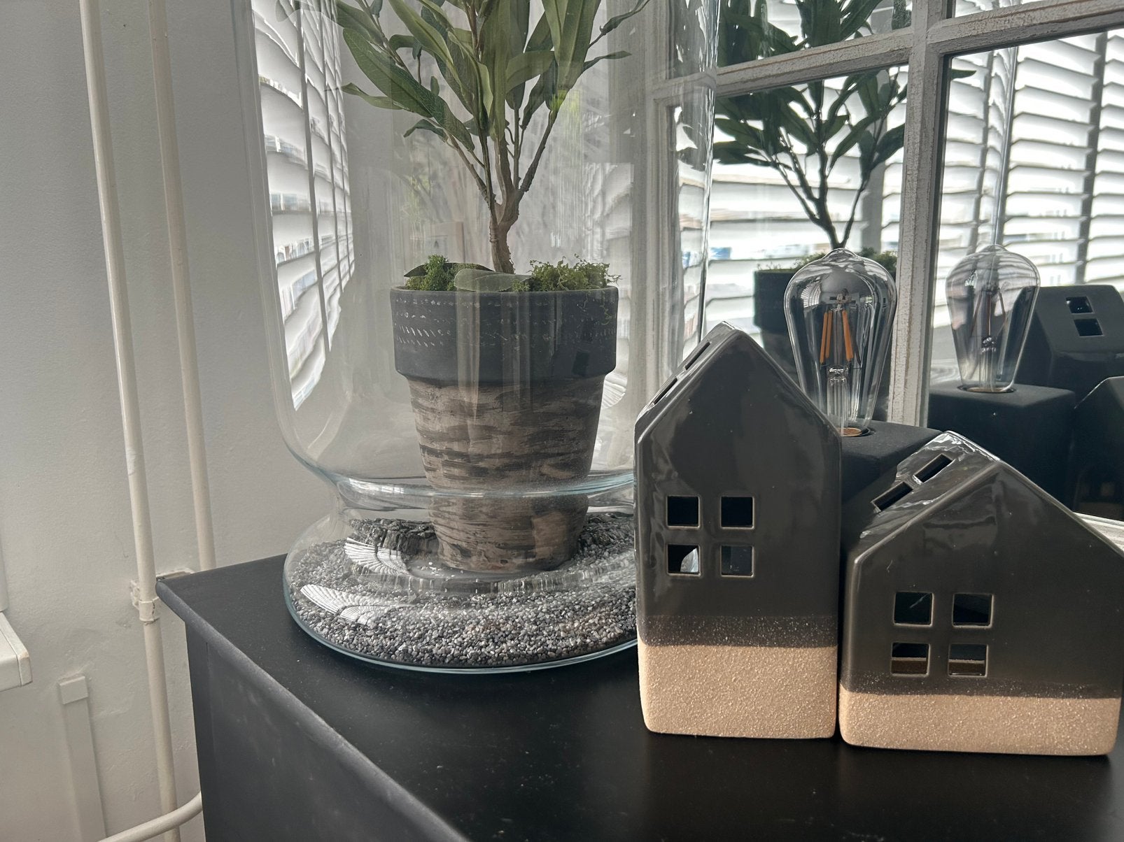 Mooie grote stolp of vaas dik glas decoreren landelijk, Ophalen, Zo goed als nieuw
