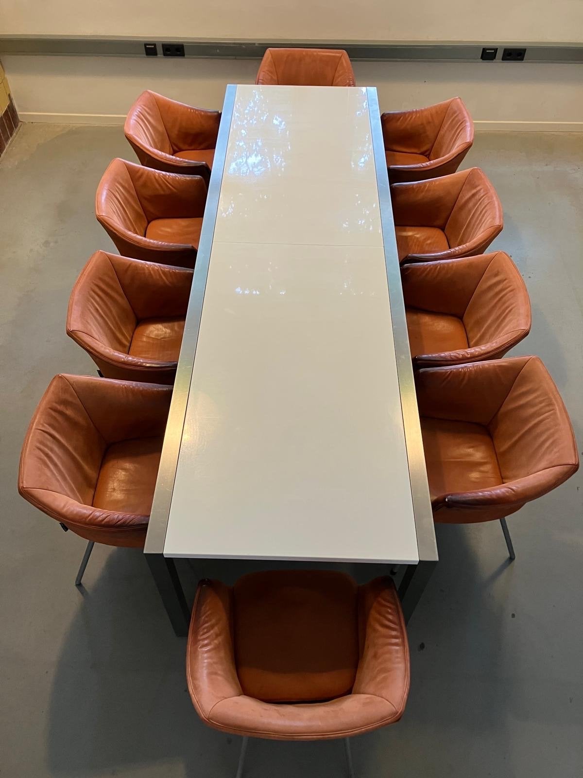 Lange Van den Berg eettafel met 10 stoelen, Ophalen, Gebruikt, 8 stoelen of meer