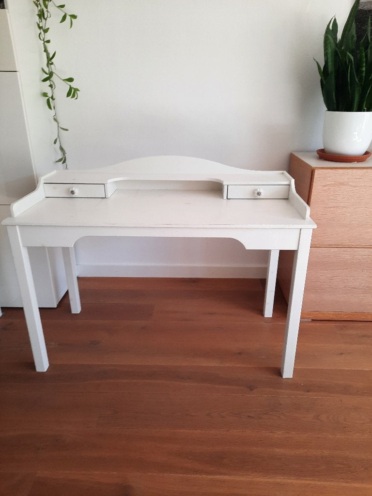 Bureau wit hout, Gebruikt, 120 cm, Hout, Schoolbureau