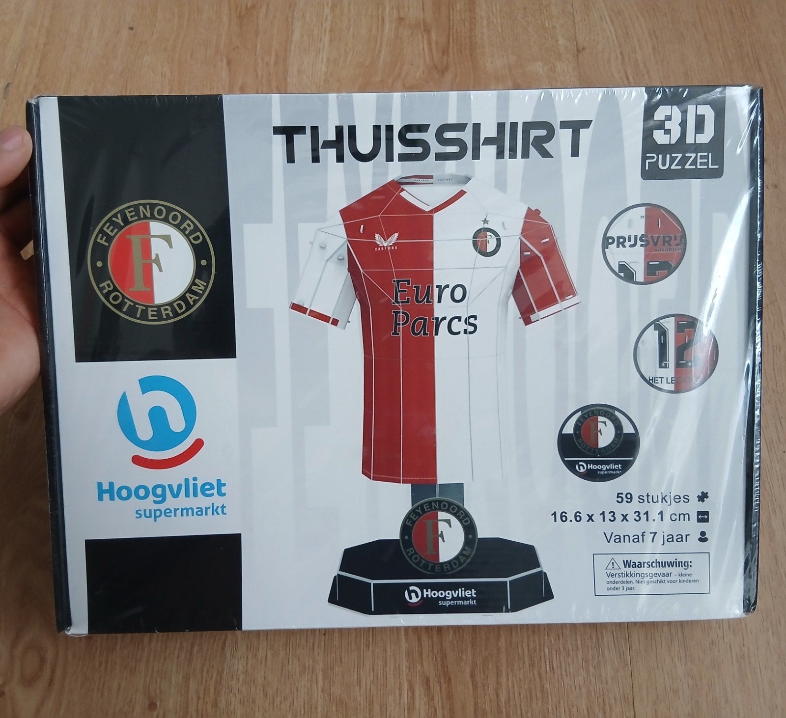 Feyenoord Thuisshirt 3D Puzzel - Nieuw, Ophalen of Verzenden, Minder dan 500 stukjes, Nieuw, Rubik's of 3D-puzzel