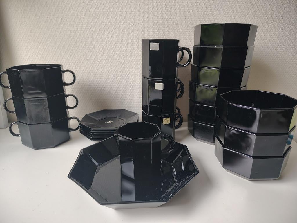 Arcoroc Octime servies zwart, Ophalen of Verzenden