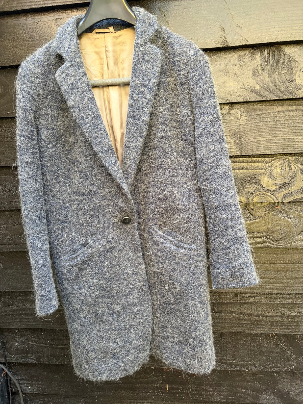 Gustav half lange grijs/blauwe jas, maat 38, Ophalen of Verzenden, Gedragen, Maat 38/40 (M), Grijs