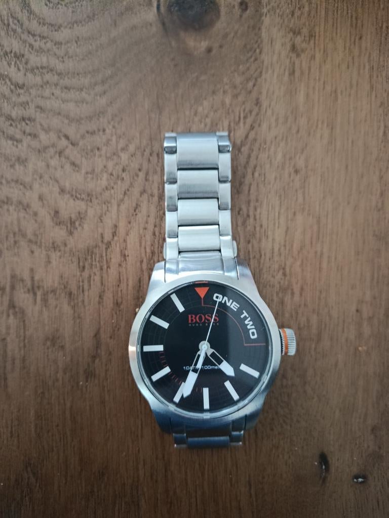 Stijlvol BOSS Hugo Boss horloge - Zilverkleurig staal, Overige merken, Staal, Gebruikt, Staal
