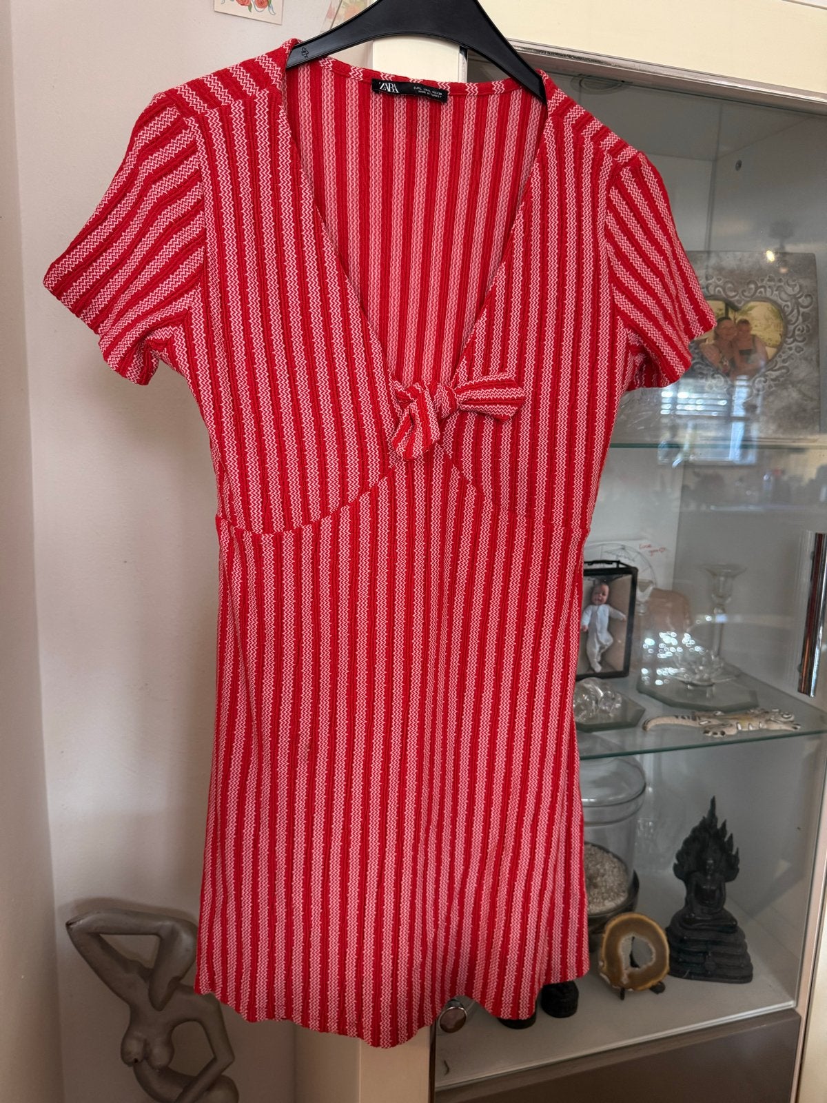 Zara gestreepte mini-jurk rood/wit maat L, Maat 42/44 (L), Ophalen of Verzenden, Zo goed als nieuw, Boven de knie