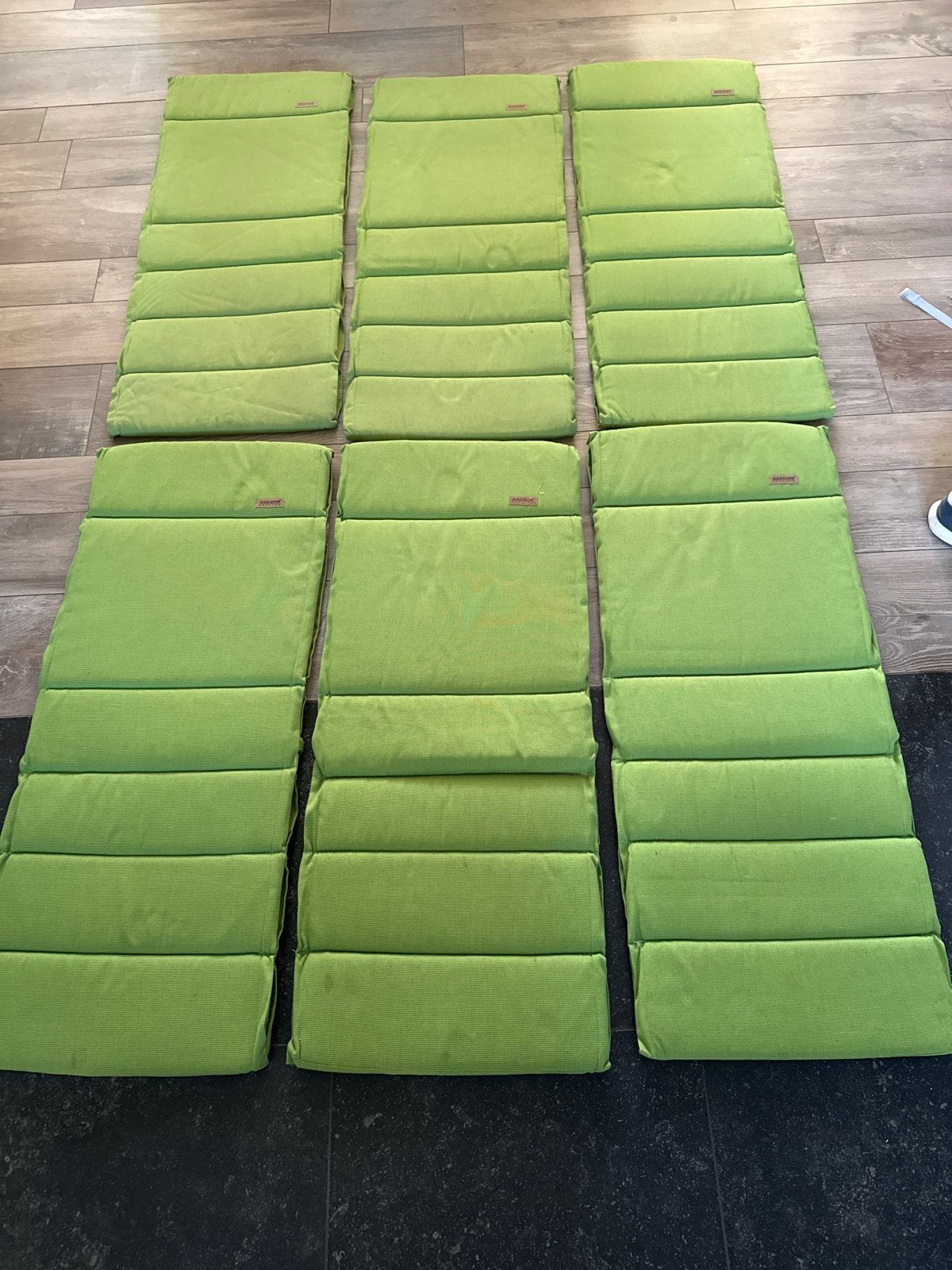 6 nette Madison Topline tuinkussens - fris groen, Tuin en Terras, Tuinmeubel-accessoires, Ophalen, Gebruikt