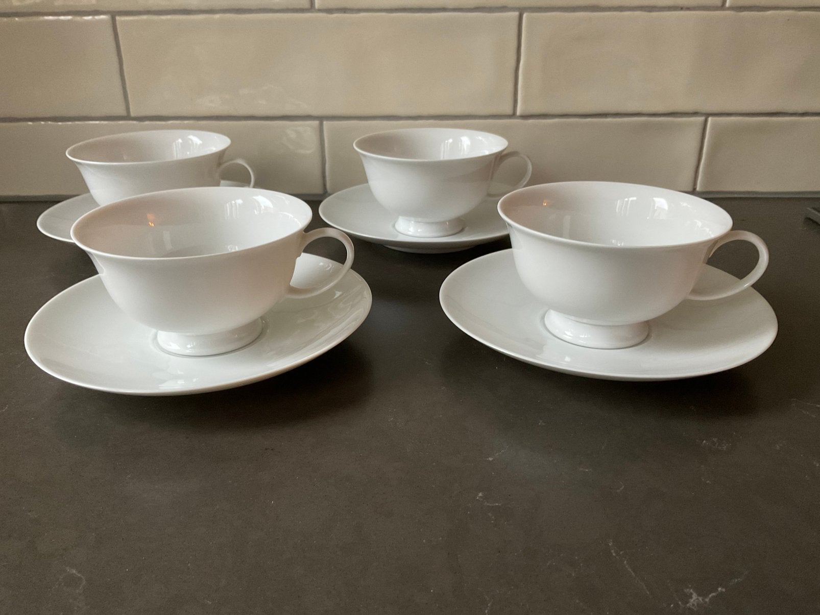 Rosenthal Classic Rose effen witte thee kop en schotels (4), Ophalen of Verzenden