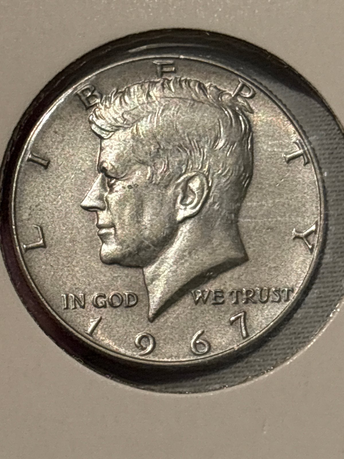 Zilveren 1967 Kennedy Half Dollar ZF (40% Zilver) - Toning, Ophalen of Verzenden, Noord-Amerika, Losse munt, Zilver