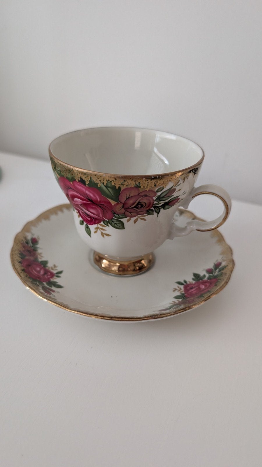 Royal Winterling Bavaria theekopje met schotel rozen, Antiek en Kunst, Ophalen of Verzenden