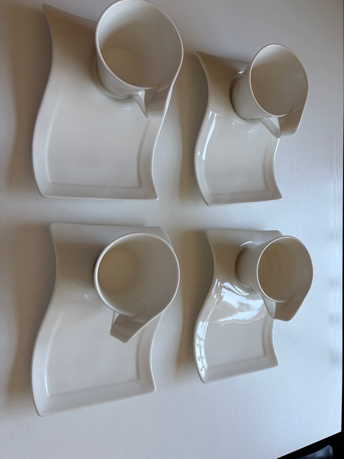 Villeroy & Boch NewWave kop en schotel set (4 stuks), Villeroy & Boch, Ophalen of Verzenden, Zo goed als nieuw, Modern