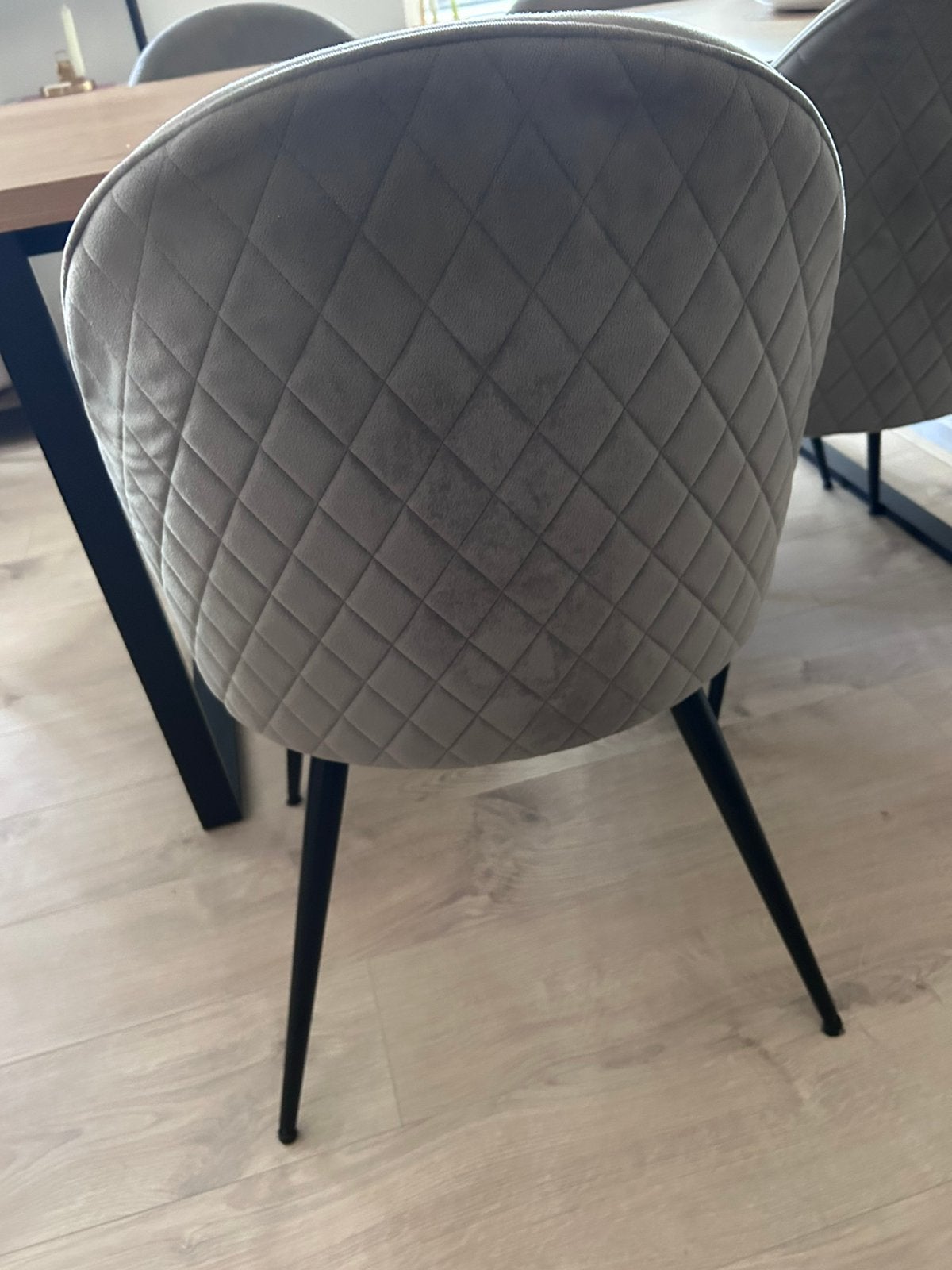 Eetkamerstoelen, Ophalen, Zo goed als nieuw, Grijs, Stof