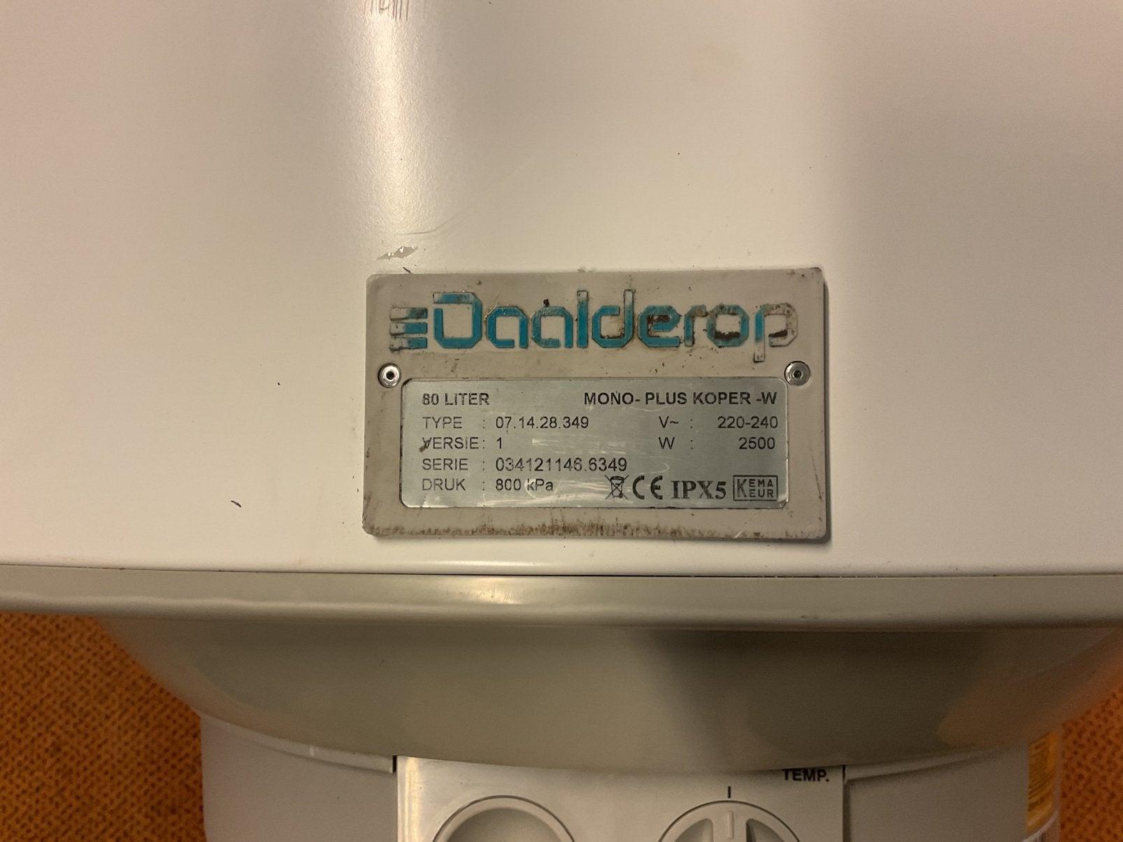 80 liter boiler, 20 tot 100 liter, Boiler, Ophalen of Verzenden, Minder dan 3 jaar oud