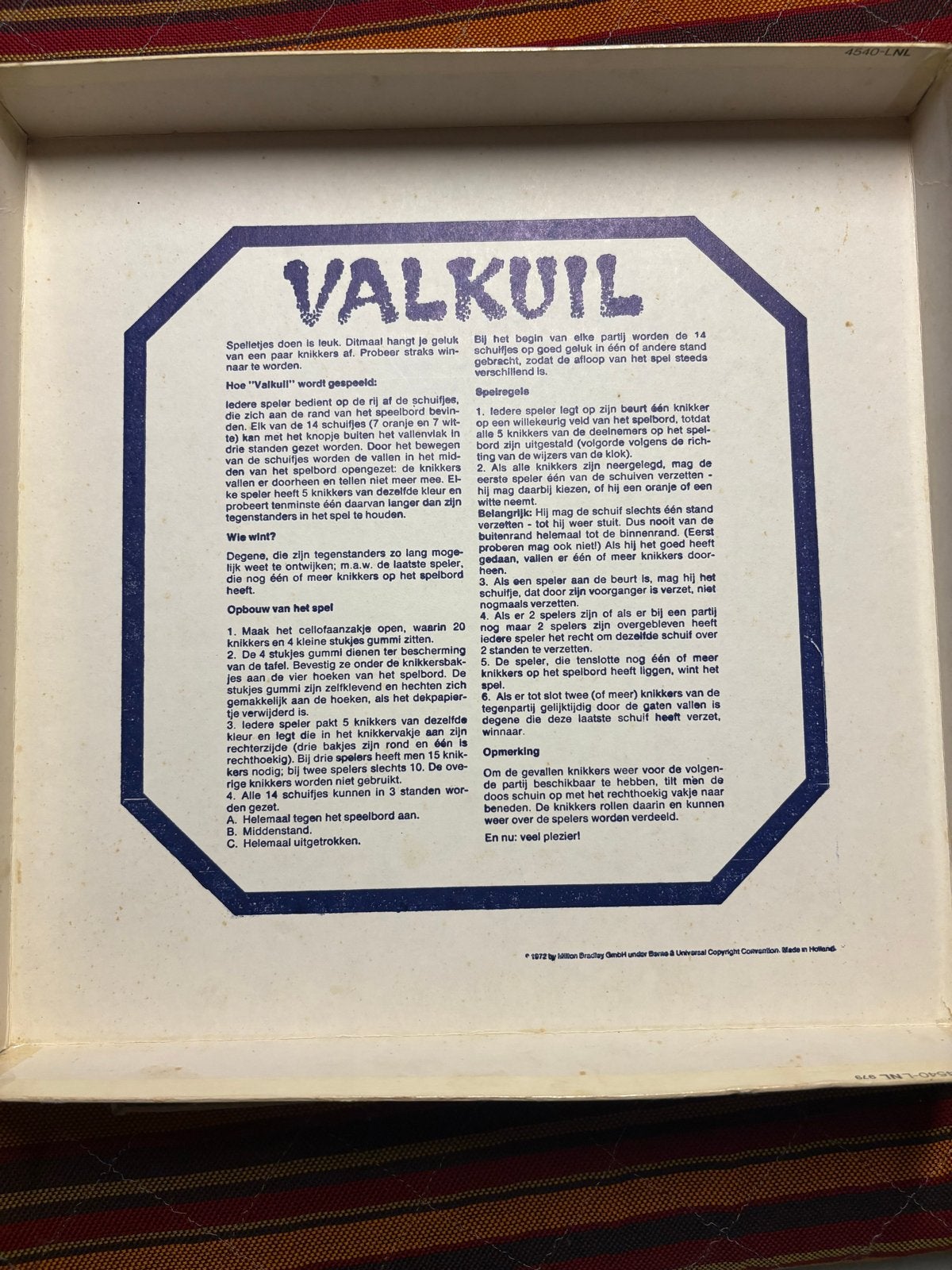 Valkuil MB Spellen - Vintage bordspel, Drie of vier spelers, Verzenden, Gebruikt