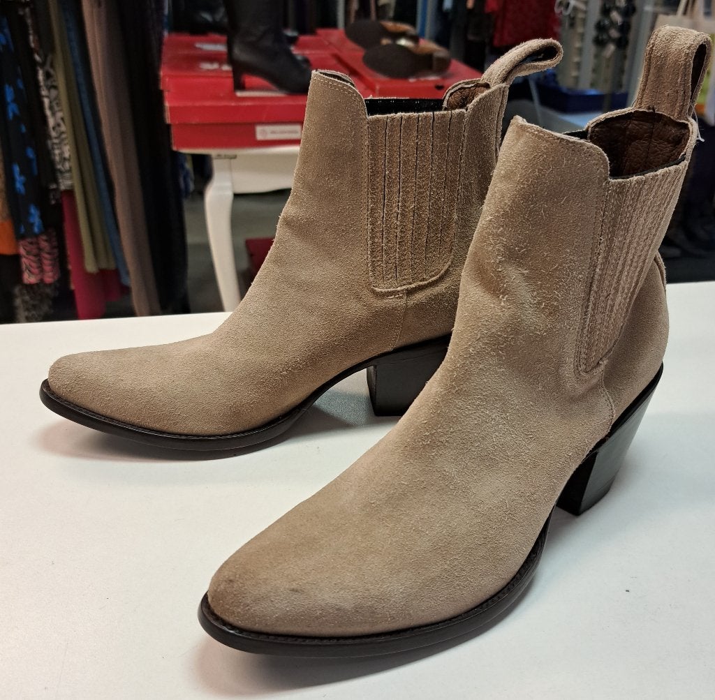 Mexicana cowboy boots laarsjes beige/zand zgan mt 37 43731, ., Beige, Lage of Enkellaarzen, Ophalen of Verzenden