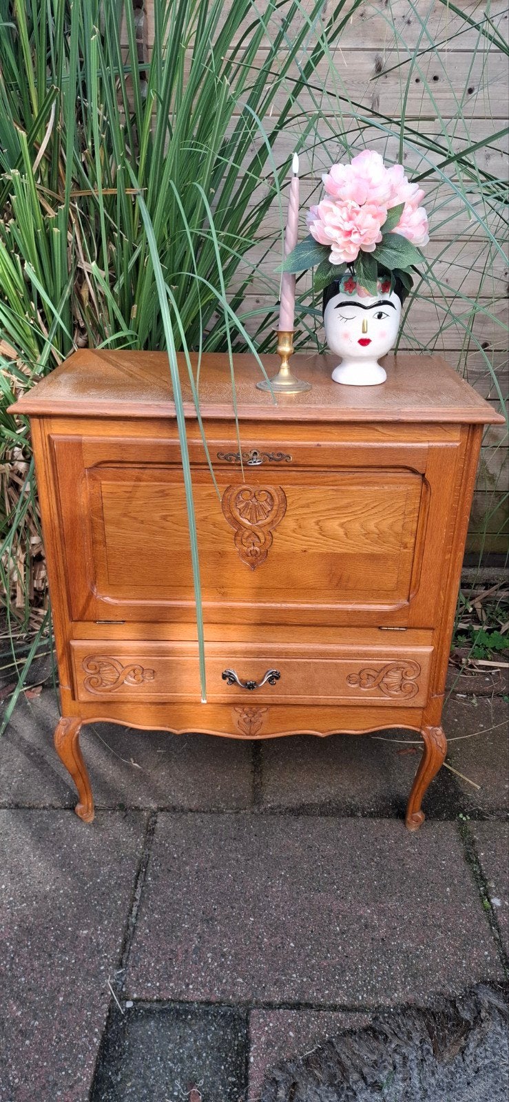 queen ann kastje klepkast vintage houten kastje tv kast, Antiek en Kunst, Ophalen