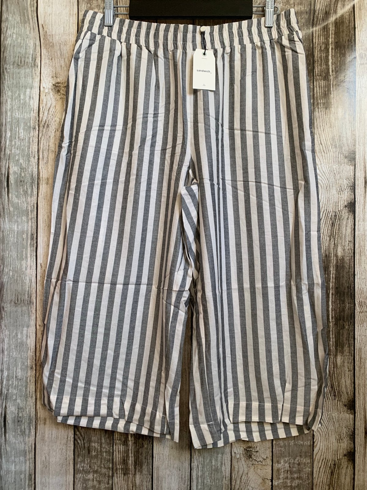 Super gave gestreepte wijde broek van Sandwich (Maat 44), Verzenden, Maat 42/44 (L), Nieuw, Driekwart