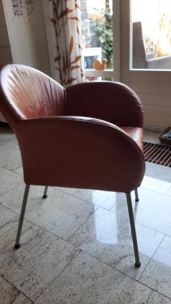(eet)kamerstoelen LABEL by Gerard van de Berg cognac, Huis en Inrichting, Ophalen, Gebruikt, 75 tot 100 cm, Modern