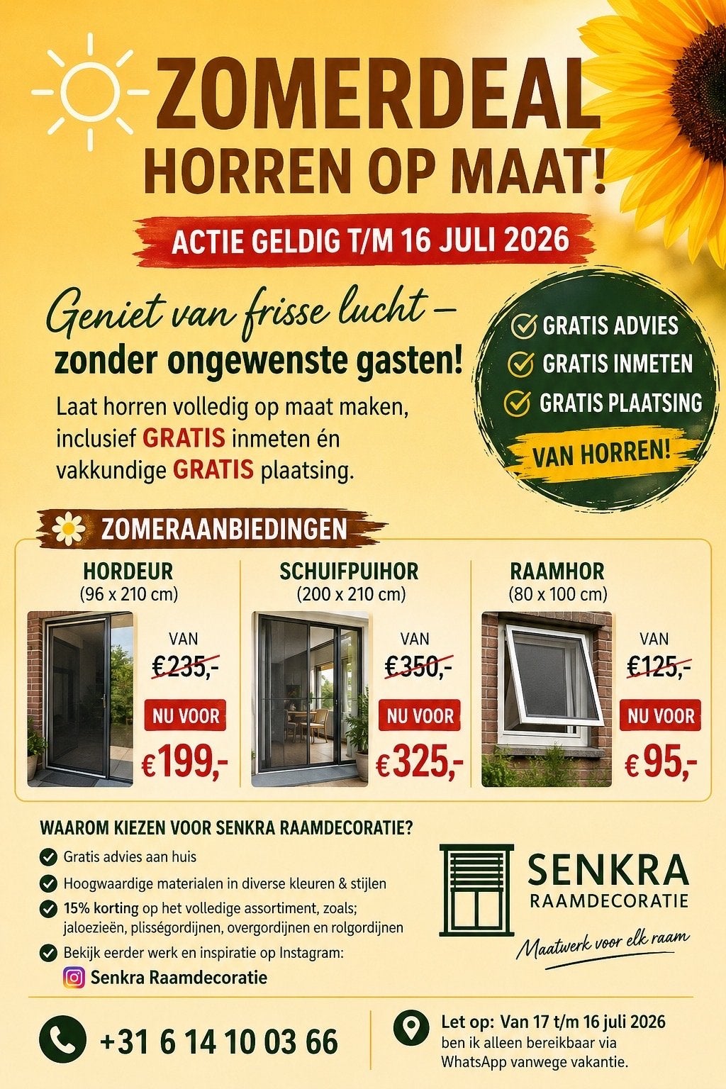 Horren op maat - Zomerdeal!, 80 tot 100 cm, Hordeur, Nieuw, Ophalen of Verzenden