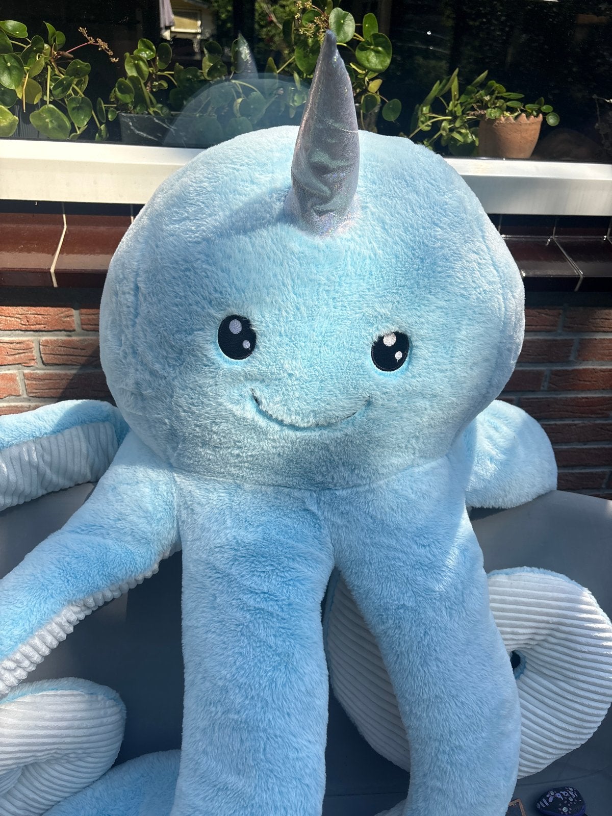 Grote blauwe eenhoorn octopus knuffel - zgan, Kinderen en Baby's, Speelgoed | Knuffels en Pluche, Ophalen, Overige merken, Overige karakters