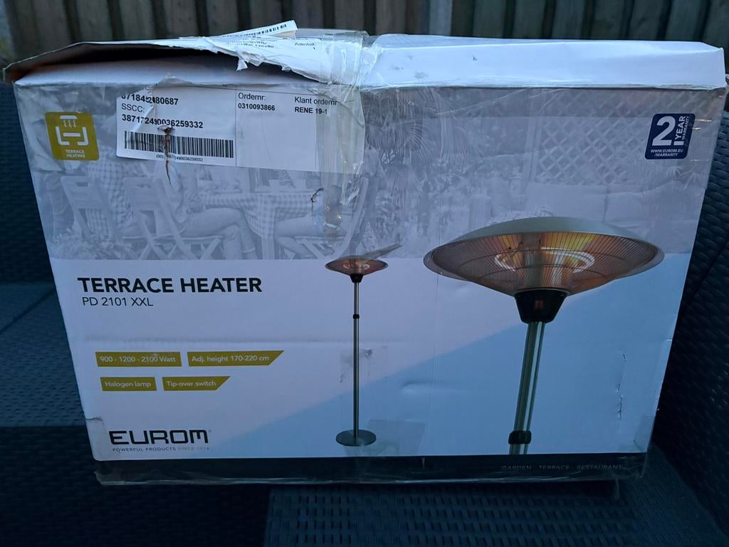 Eurom terrace heater pd2101 XXL, Ophalen, Nieuw, Elektrisch, Vloer
