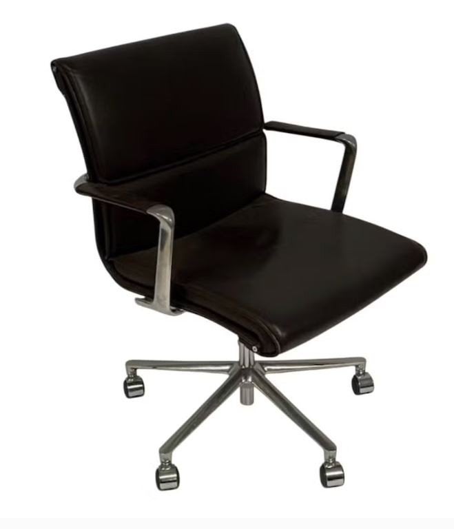 ICF Una Chair Executive Vergaderstoel – Leder 919 Brown, Gebruikt, Bruin, Ophalen of Verzenden, Vijf, Zes of meer stoelen