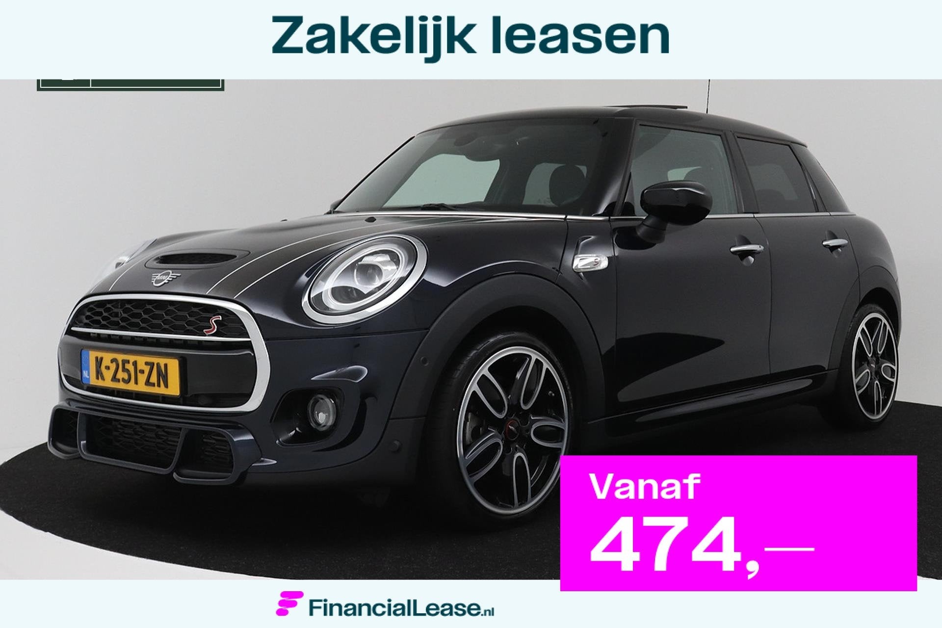Mini Mini 2.0 Cooper S Chili JCW Pakket (PANORAMADAK DEALER, 1998 cc, Gebruikt, Zwart, Leder