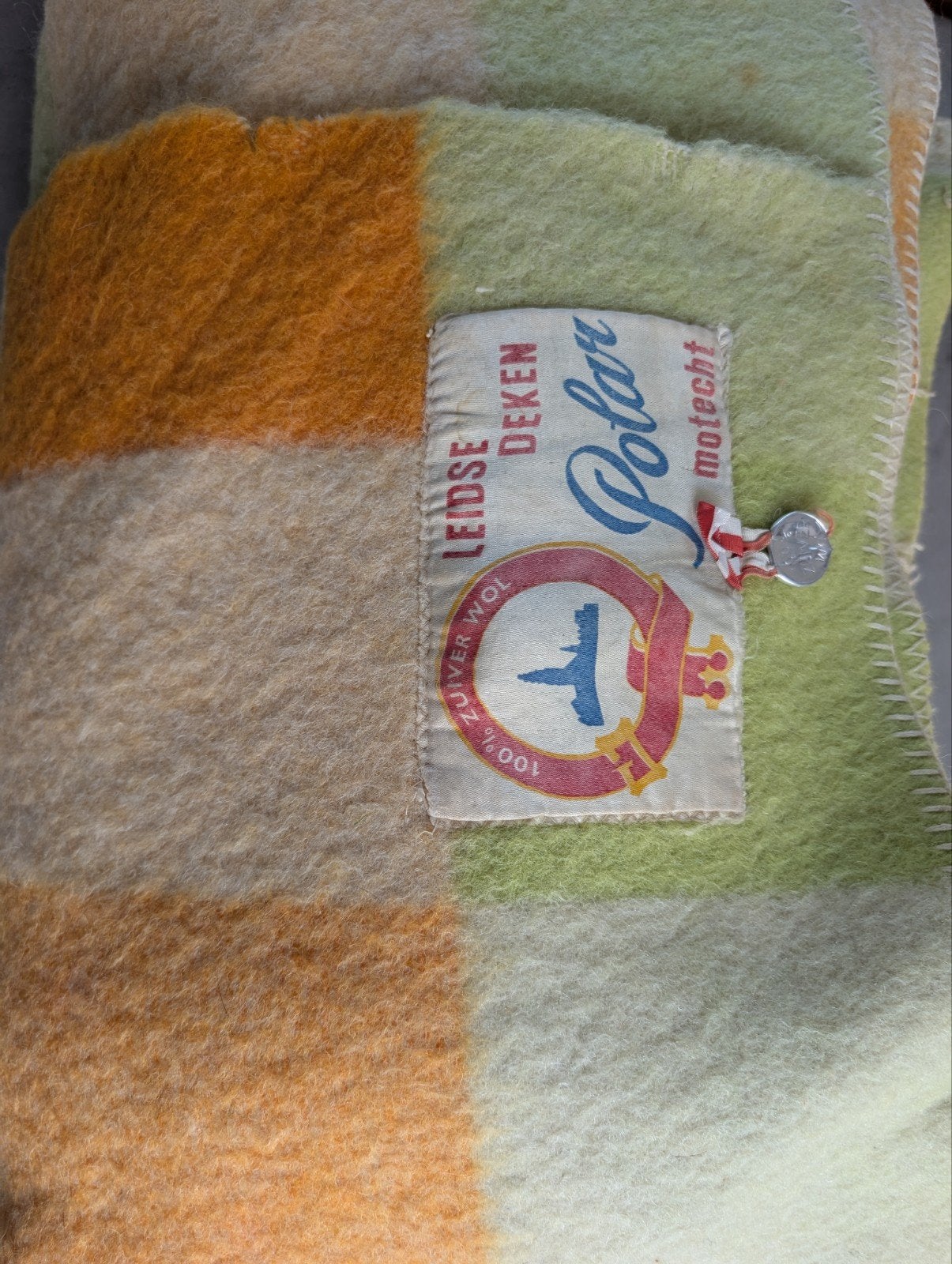 Vintage Leidsche Deken Polar 100% Zuiver Wol Plaid, Gebruikt, Wol, 200 cm, 160 cm