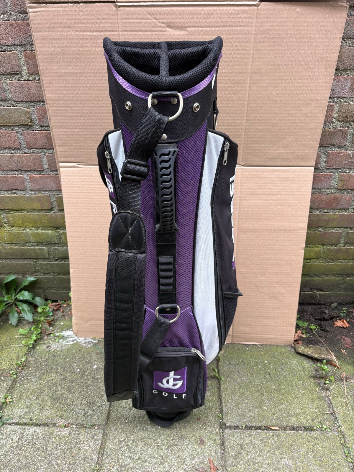 Rebel Golf Golftas – Zwart/Paars – Draagtas, Sport en Fitness, Ophalen of Verzenden, Gebruikt, Tas, Overige merken