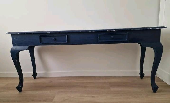 Sidetable / Console tafel - Donkerblauw - 180x78x47 cm, Huis en Inrichting, Tafels | Sidetables, Gebruikt, 25 tot 50 cm, 150 tot 200 cm