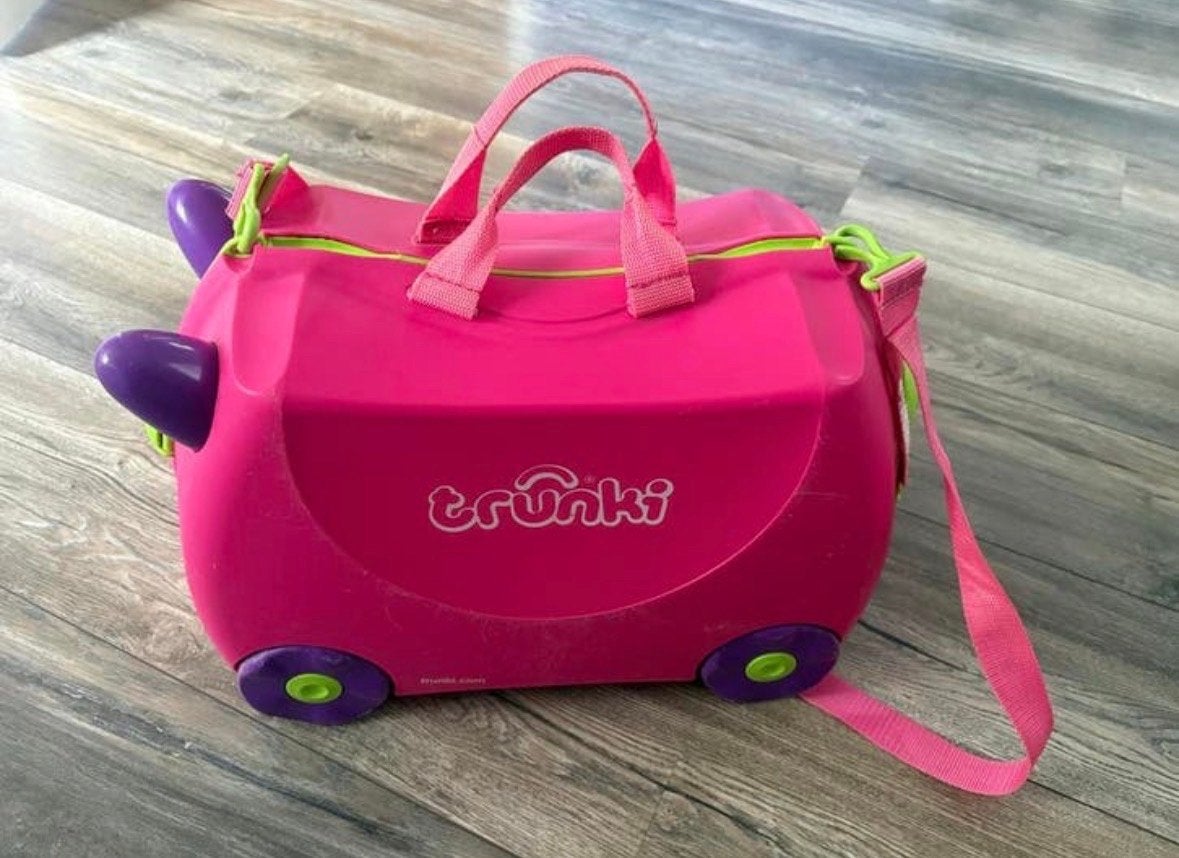 Roze Trunki Kinderkoffer - Handbagage met Wieltjes, Gebruikt, Hard kunststof, Minder dan 50 cm, Minder dan 35 cm