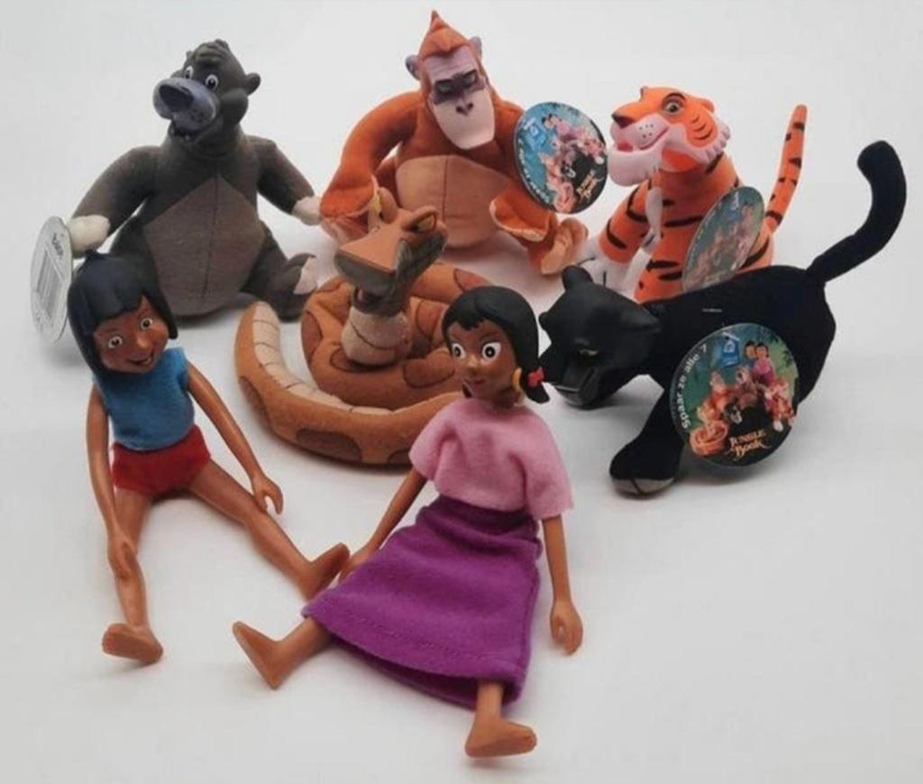 Jungle Book complete set van 7 poppen AH 2007, Ophalen of Verzenden, Leeuwenkoning of Jungle Boek, Zo goed als nieuw, Beeldje of Figuurtje