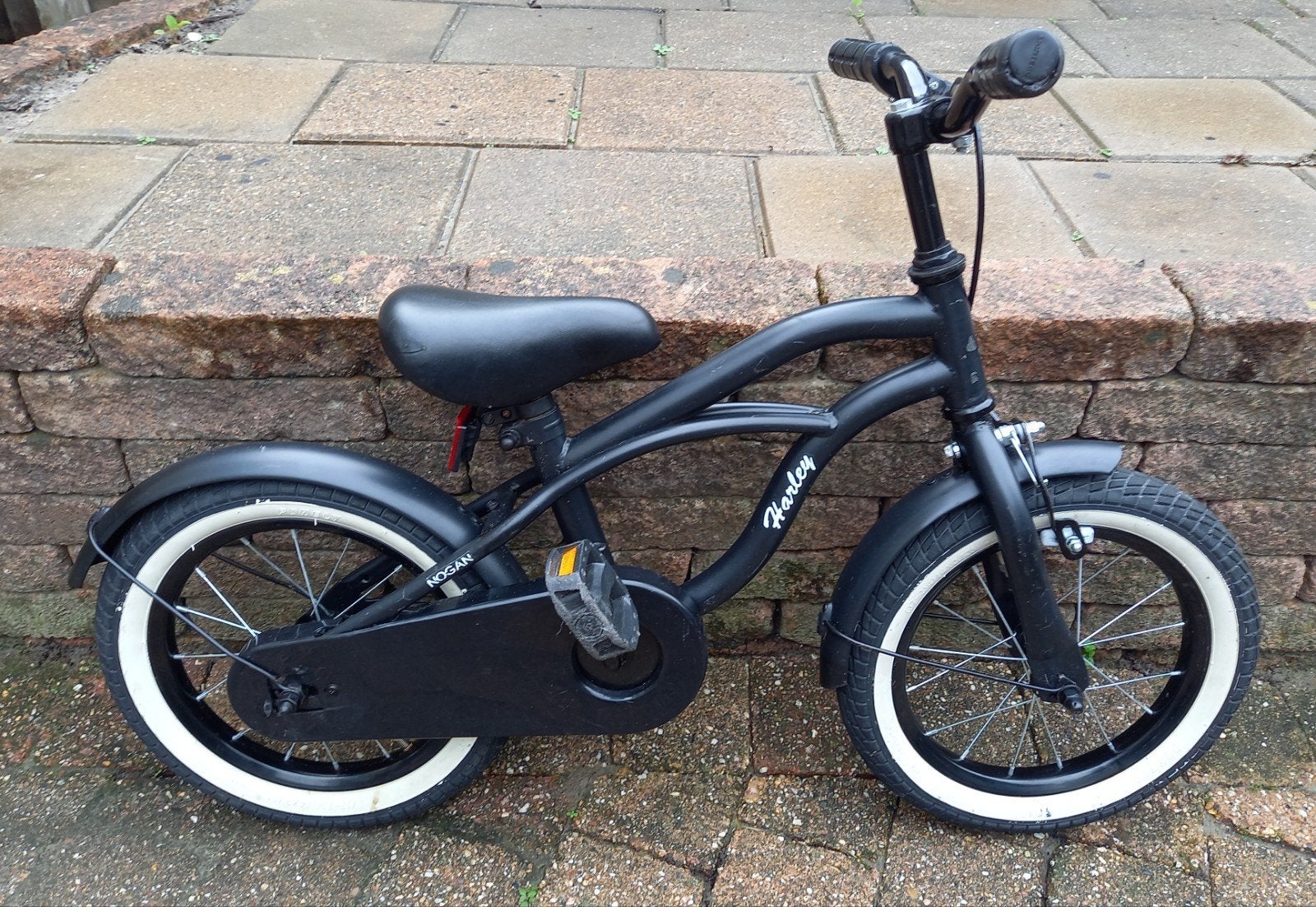 Stoere Nogan Harley 14" jongensfiets, Ophalen, Gebruikt, 14 inch of minder, Handrem