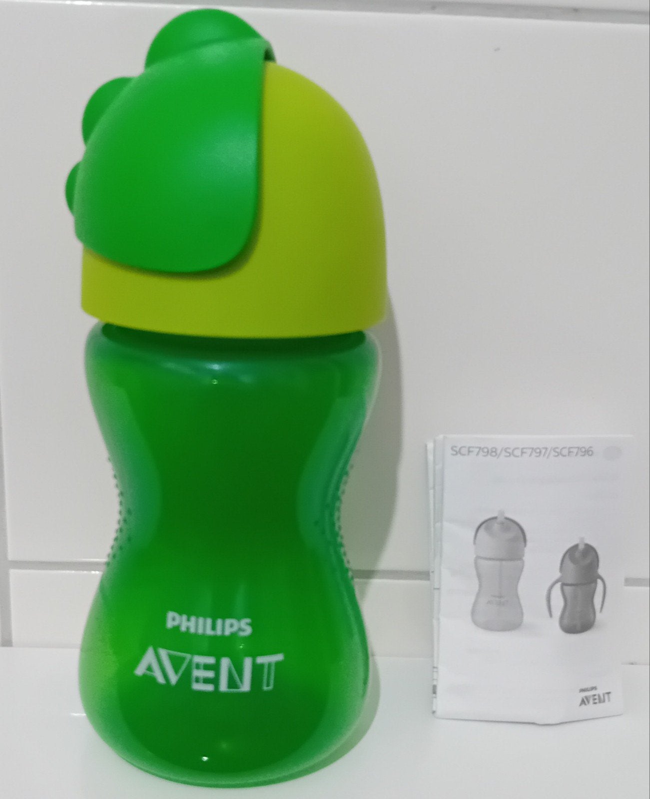 Philips Avent drinkfles met rietje met deksel. 300 ml.(12+), Ophalen, Nieuw