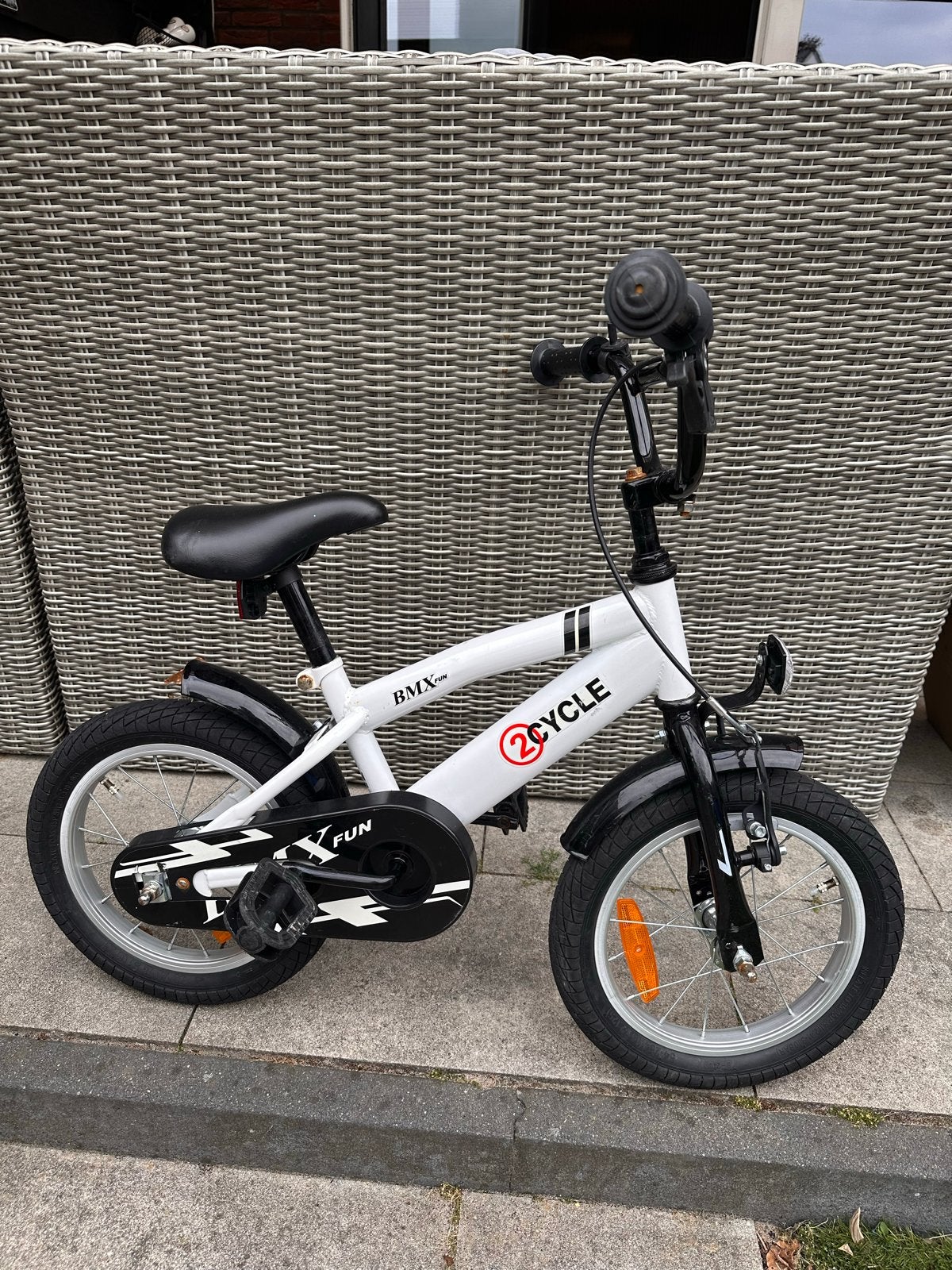 2Cycle BMX kinderfiets wit 16 inch, Fietsen en Brommers, Ophalen, Gebruikt, Terugtraprem, 16 tot 20 inch