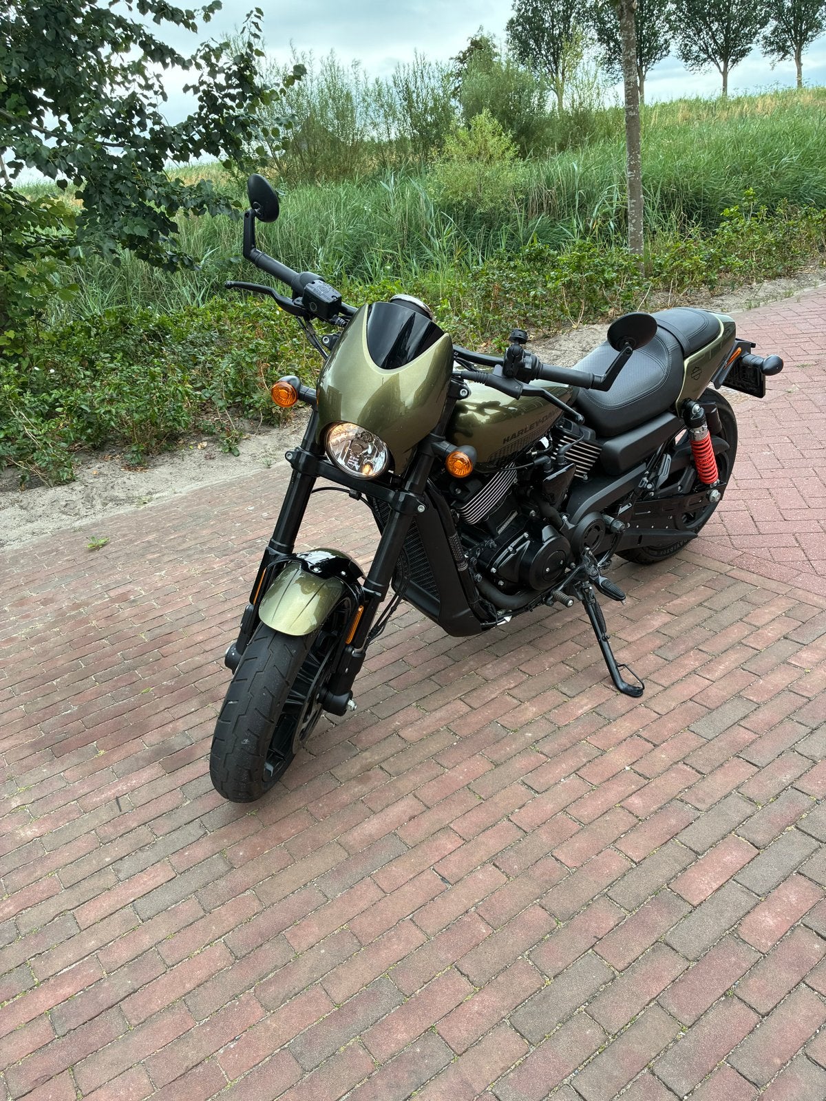 Harley-Davidson Street Rod 750 - Unieke Olijfgroene Kleur, Motoren, Motoren | Harley-Davidson, 750 cc, 2 cilinders, Gebruikt, Particulier