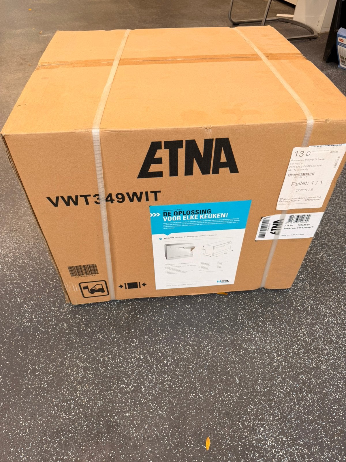 ETNA WWT349WIT Tafelmodel Vaatwasser 55cm – Nieuw in doos, Verzenden, Nieuw, Vrijstaand, Minder dan 85 cm