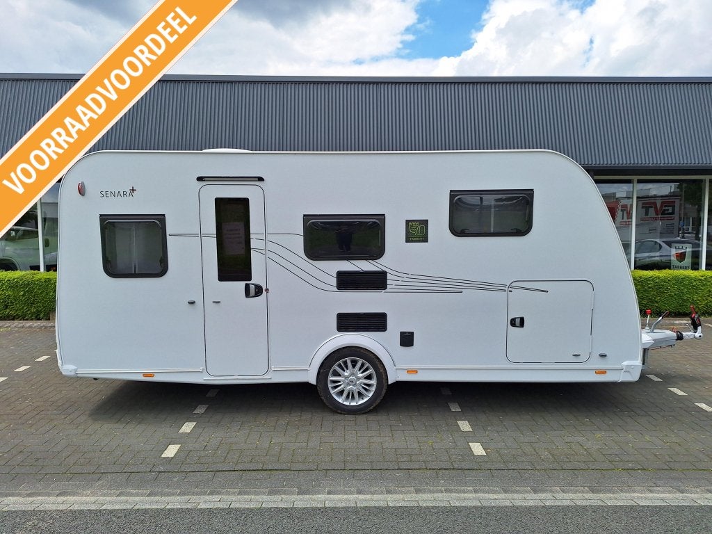 Tabbert Senara 460 E VINKEN VOORRAAD VOORDEEL, Caravans en Kamperen, Standaardzit, Tabbert, Bedrijf, Schokbreker
