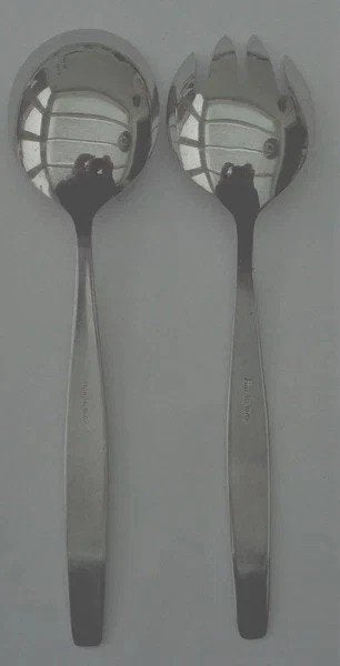 Amefa 18/0 Amsterdam Saladelepel en Vork Bestek 21cm, Huis en Inrichting, Keuken | Bestek, Coolsingel 104, 3011 AG Rotterdam, Netherlands