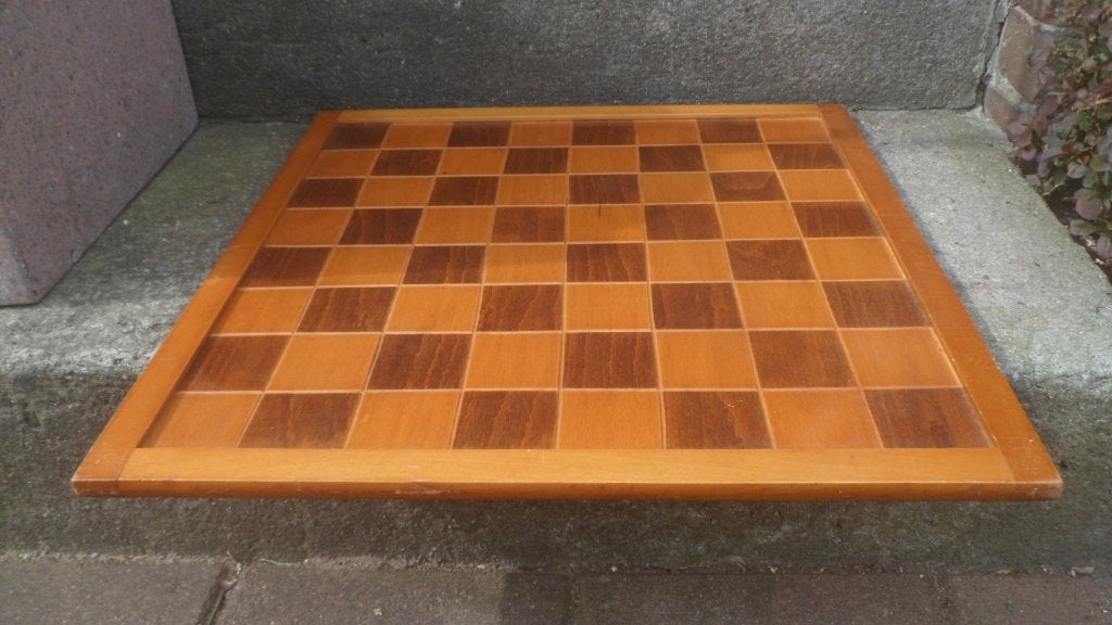 Groot houten schaakbord dambord 43 x 43 cm., Een of twee spelers, Ophalen of Verzenden, Gebruikt