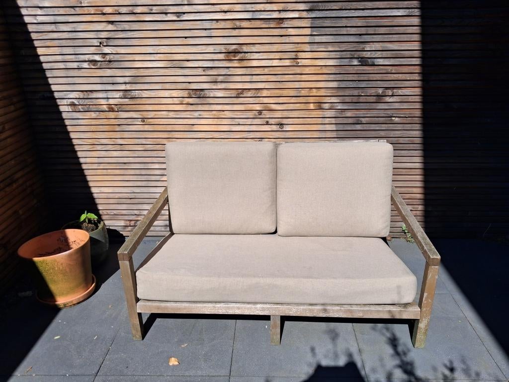 Loungebank 140x100 met fijne kussens - ideaal voor balkon, Ophalen, Gebruikt, Geen idee, Geen idee