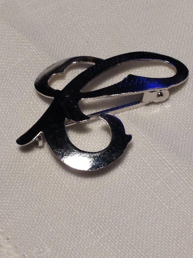 zilveren broche letter L, Verzenden, Zo goed als nieuw, Zilver, Zilver
