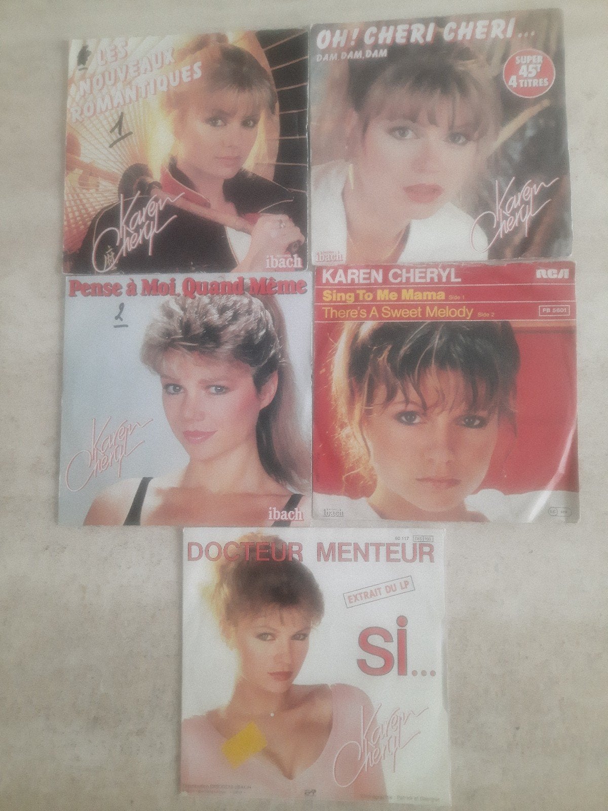 5x vinyl singels van Karen Cheryl, Ophalen of Verzenden, Zo goed als nieuw, Pop
