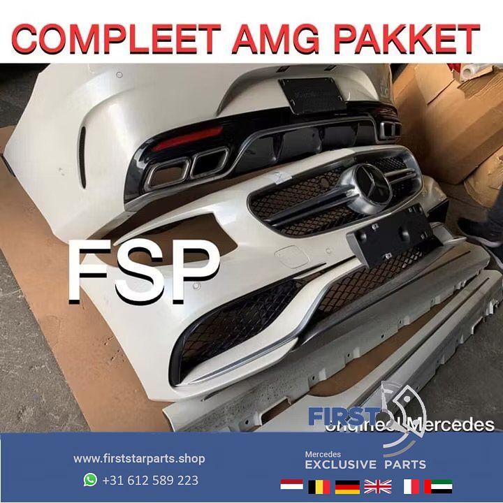 W217 Origineel S63 AMG bumper set mercedes S Klasse zwart wi, Gebruikt, -, Ophalen of Verzenden, Bumper