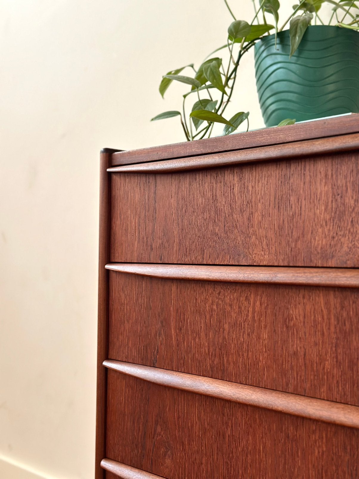 Vintage ladekast Deens teak hout jaren 50/60/70, Ophalen, Gebruikt, Teakhout, 50 tot 100 cm