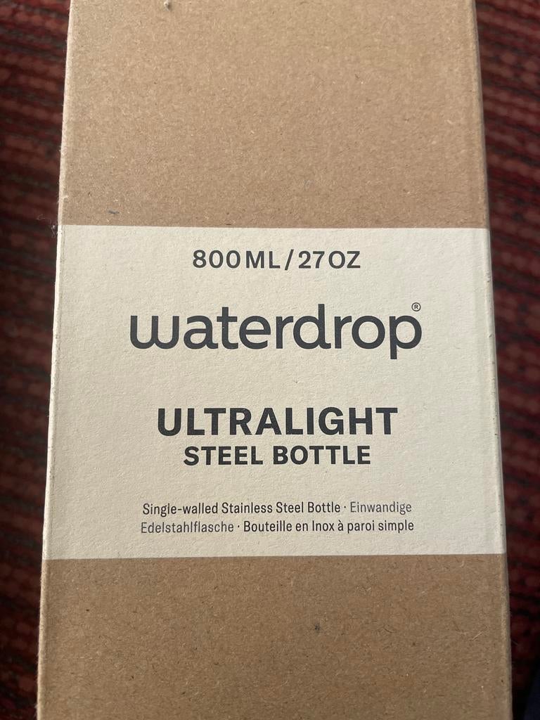 Waterdrop Ultralight RVS Fles 800ml - BPA-vrij & Lekvrij, Sport en Fitness, Bidons, Ophalen of Verzenden, Nieuw