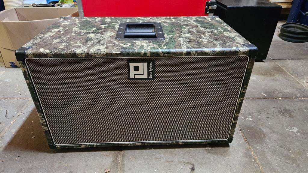 PL Guitar Systems Gitaar Speakerkast Camo, Muziek en Instrumenten, Ophalen of Verzenden, Gebruikt, Gitaar, 100 watt of meer