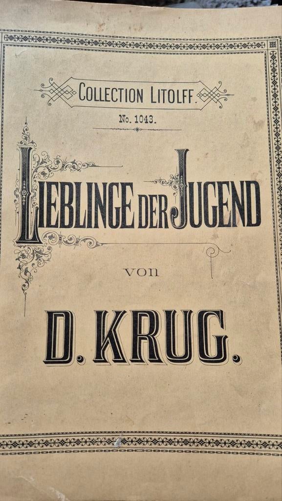 Bladmuziek voor piano: Lieblinge der Jugend D. Krug, Gebruikt, Klassiek, Overige soorten, Ophalen of Verzenden