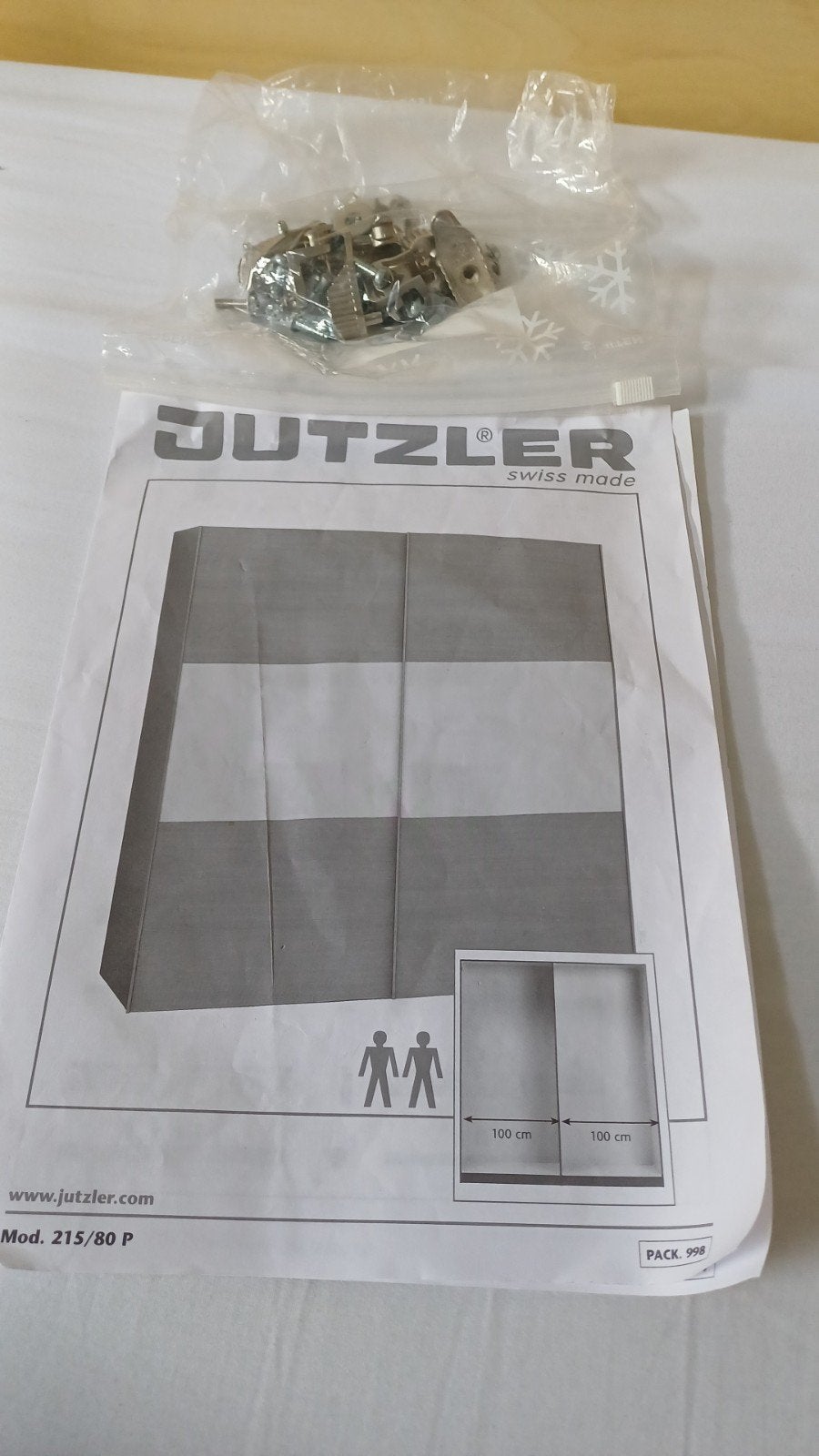 Jutzler zweefdeurkast 200 cm breed - reeds gedemonteerd, Ophalen of Verzenden